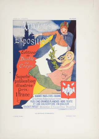 Lithograph Evenepoel - Anvers et son exposition, 1897