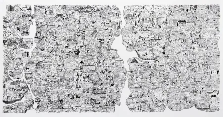 Screenprint Fahlström - Sketch for World Map from the Peace Portfolio