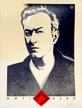 Screenprint Fairey - Andy Gill Anti-Hero US