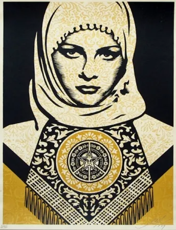 Screenprint Fairey - Arab Woman (Gold)