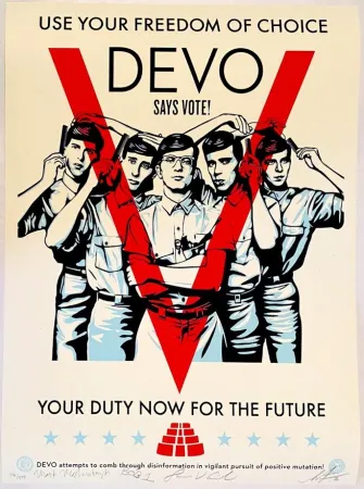 Screenprint Fairey - DEVO Vote!