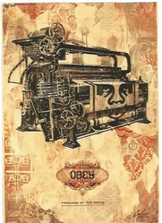 Etching Fairey - Freedom of the press