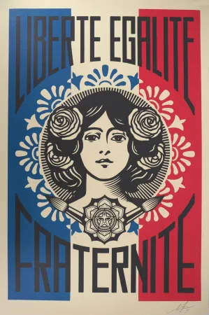 Screenprint Fairey - Liberté, Egalité, Fraternité