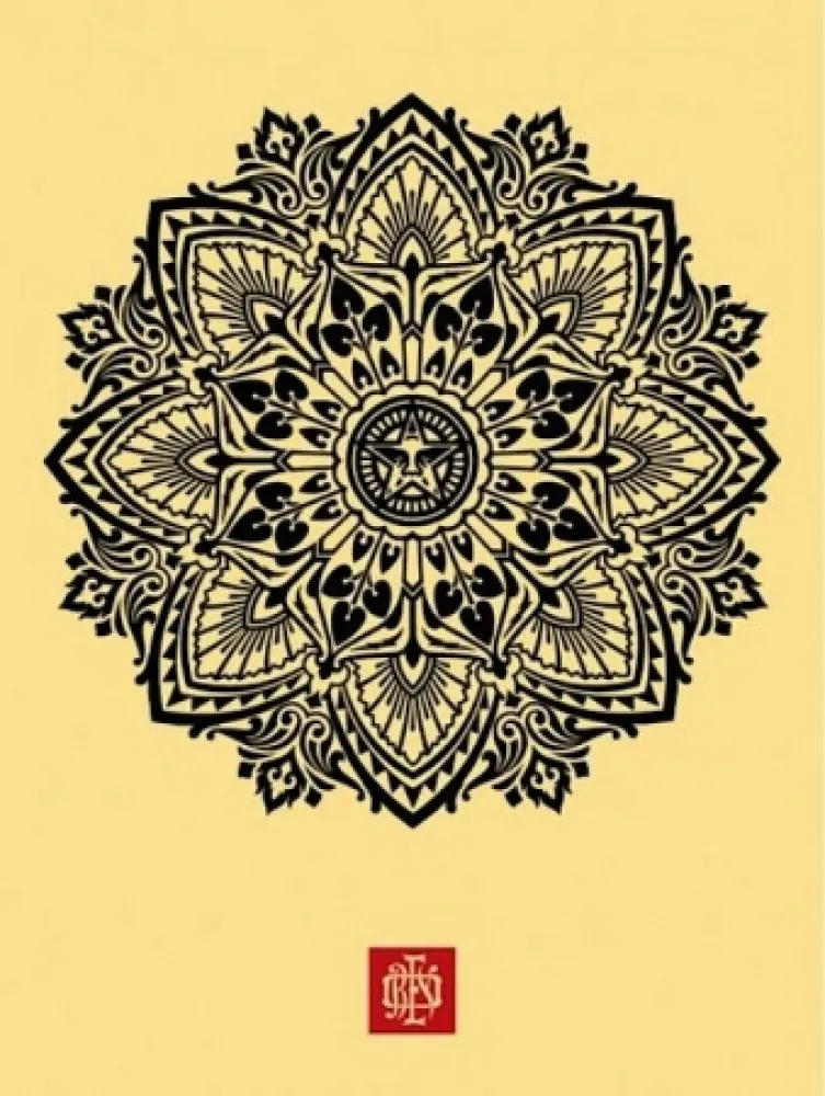 Screenprint Fairey - Mandala Ornament 1 Cream