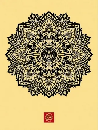 Screenprint Fairey - Mandala Ornament 1 Cream