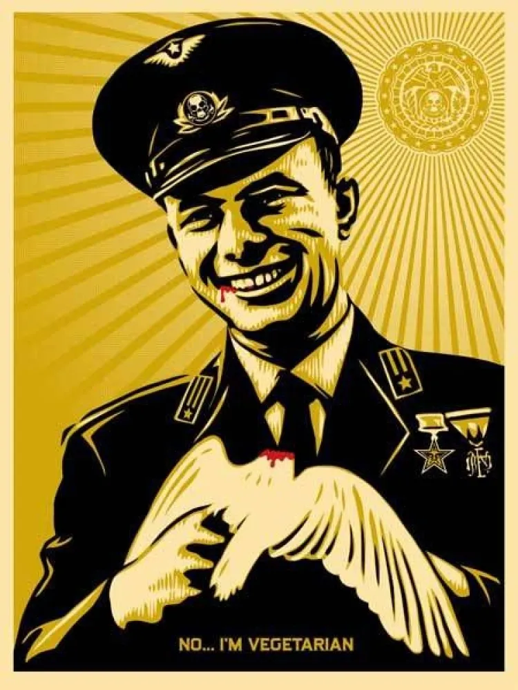Screenprint Fairey - No, I'm Vegetarian
