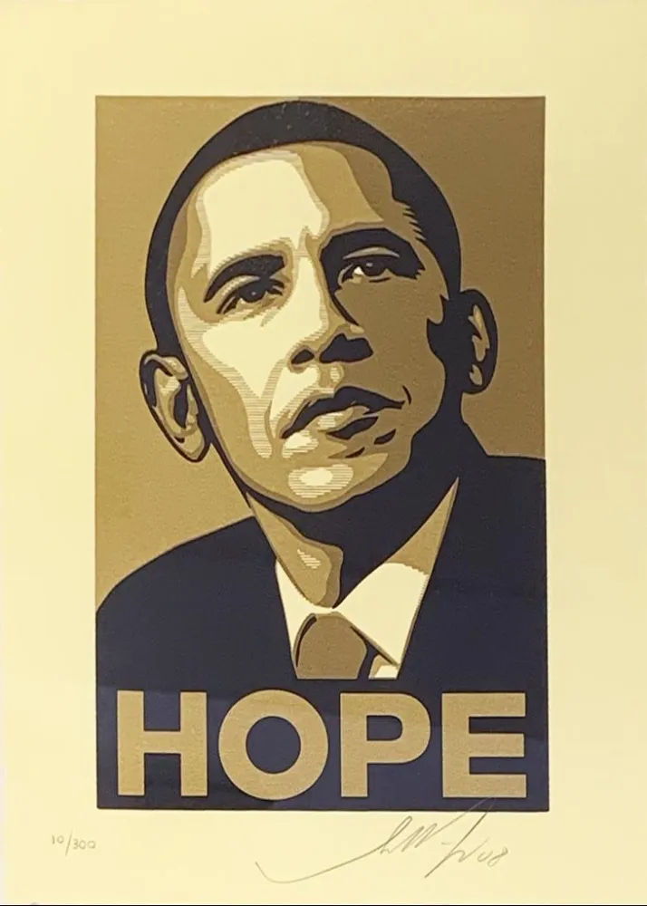 Screenprint Fairey - Obama Hope Gold from Artists for Obama Portfolio