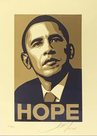 Screenprint Fairey - Obama Hope Gold from Artists for Obama Portfolio