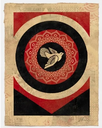 Screenprint Fairey - Obey Dove Black