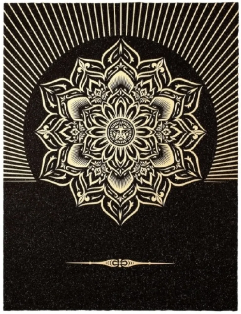 Screenprint Fairey - Obey Lotus Diamond (Black / Gold)