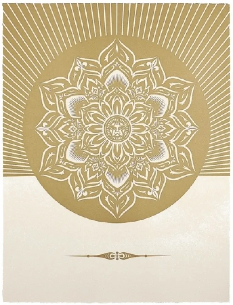 Screenprint Fairey - Obey Lotus Diamond (White / Gold)