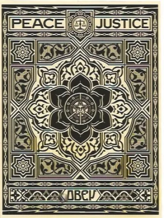 Screenprint Fairey - Peace and Justice Ornament (Black)
