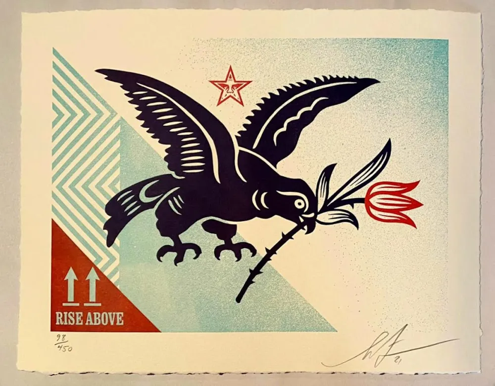 Etching Fairey - Rise Above Bird