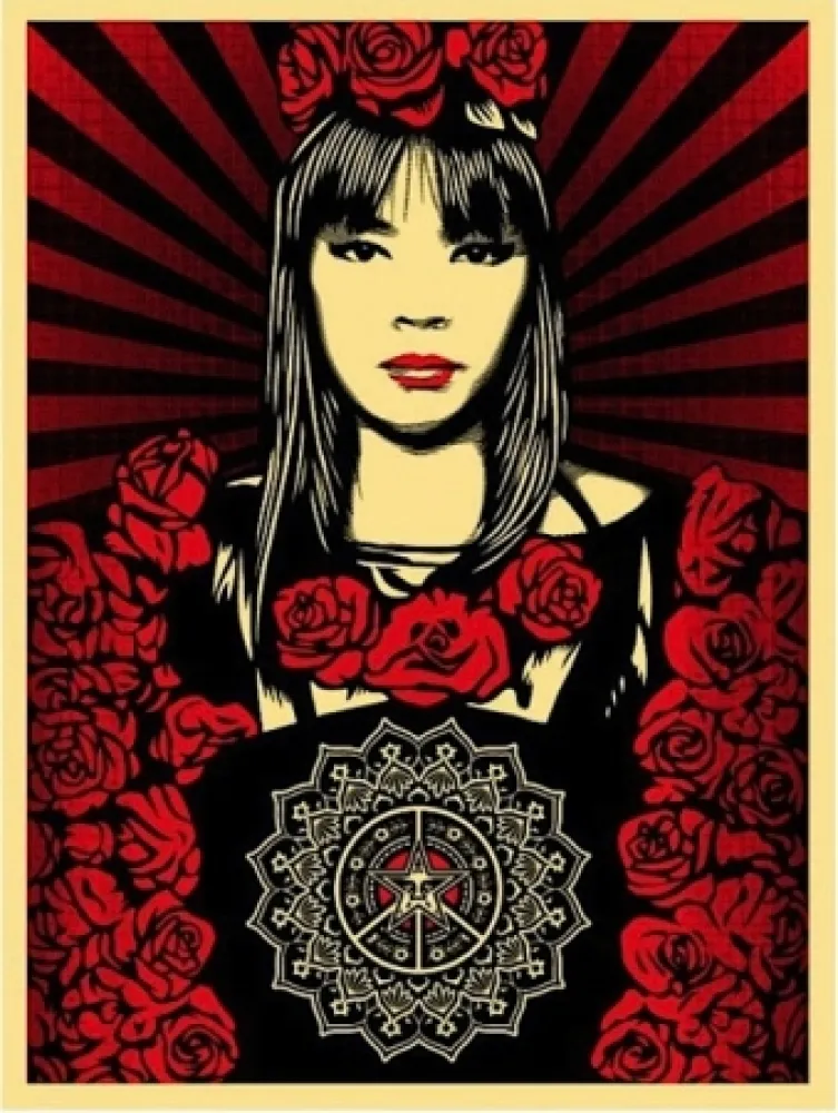 Screenprint Fairey - Rose Girl 
