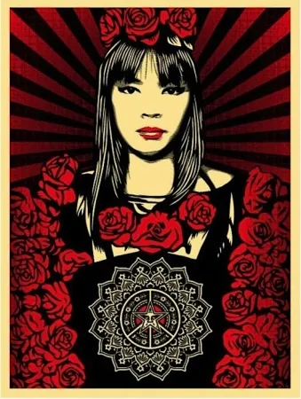 Screenprint Fairey - Rose Girl 