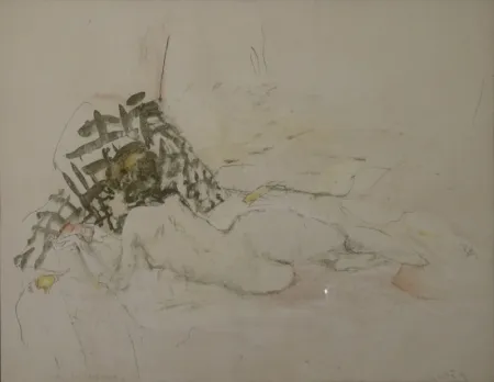 Lithograph Falk - (Liegender Akt