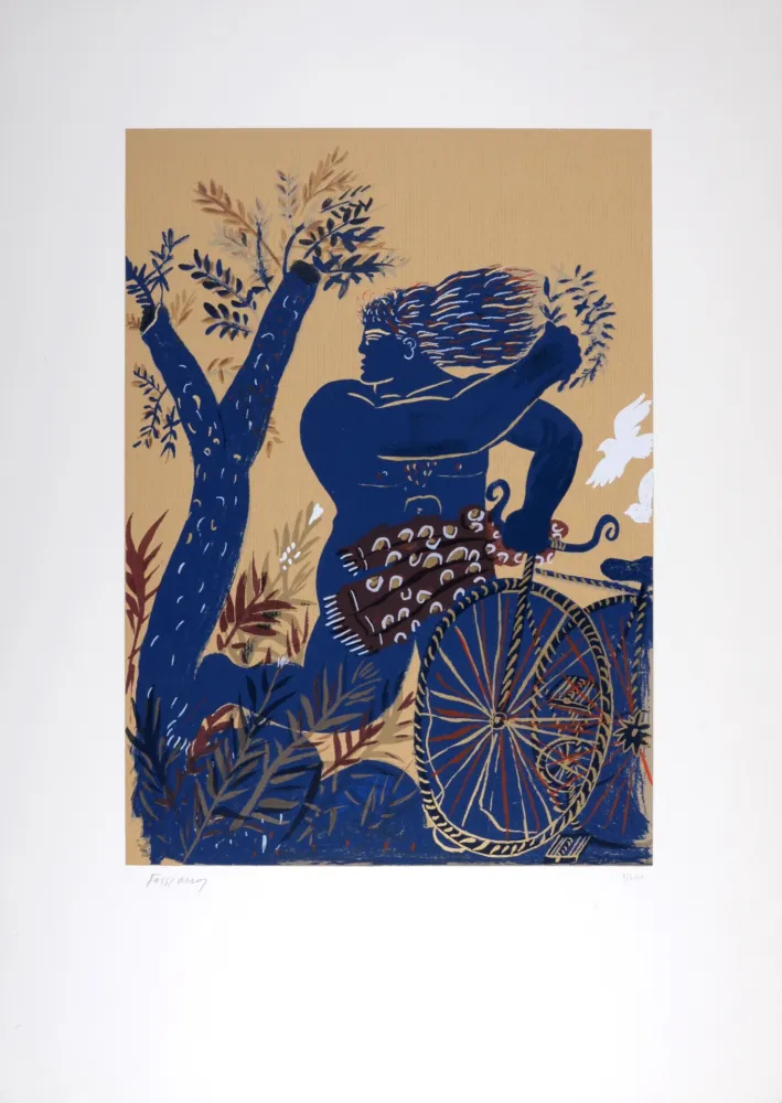 Screenprint Fassianos - Dieu de l'Olympe