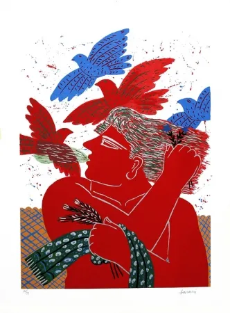 Screenprint Fassianos - Eole