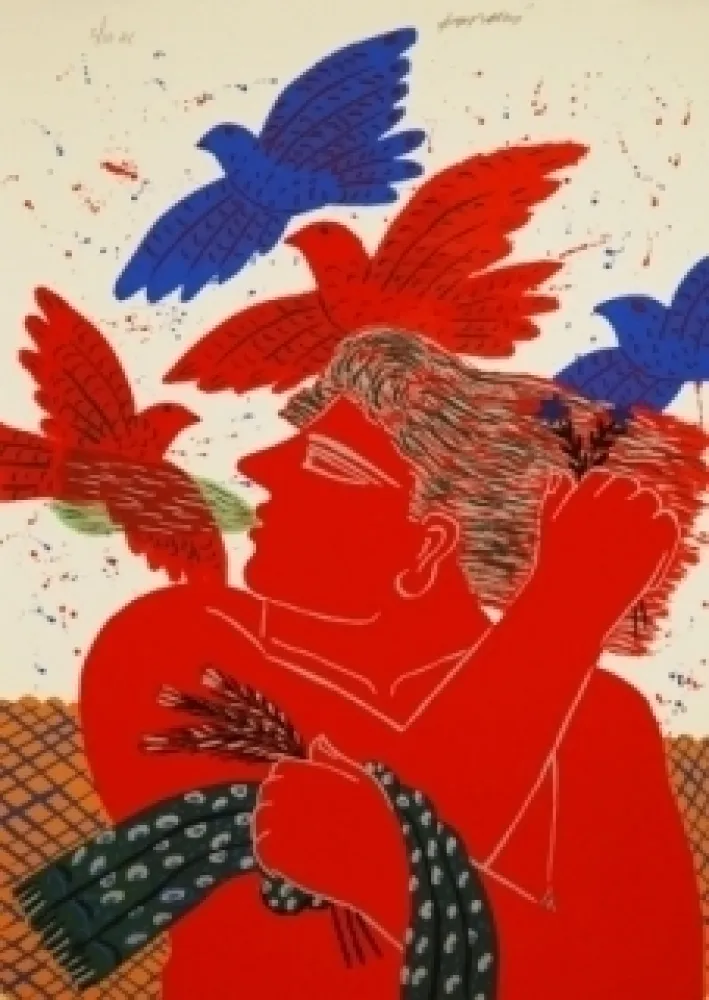 Screenprint Fassianos - Eole