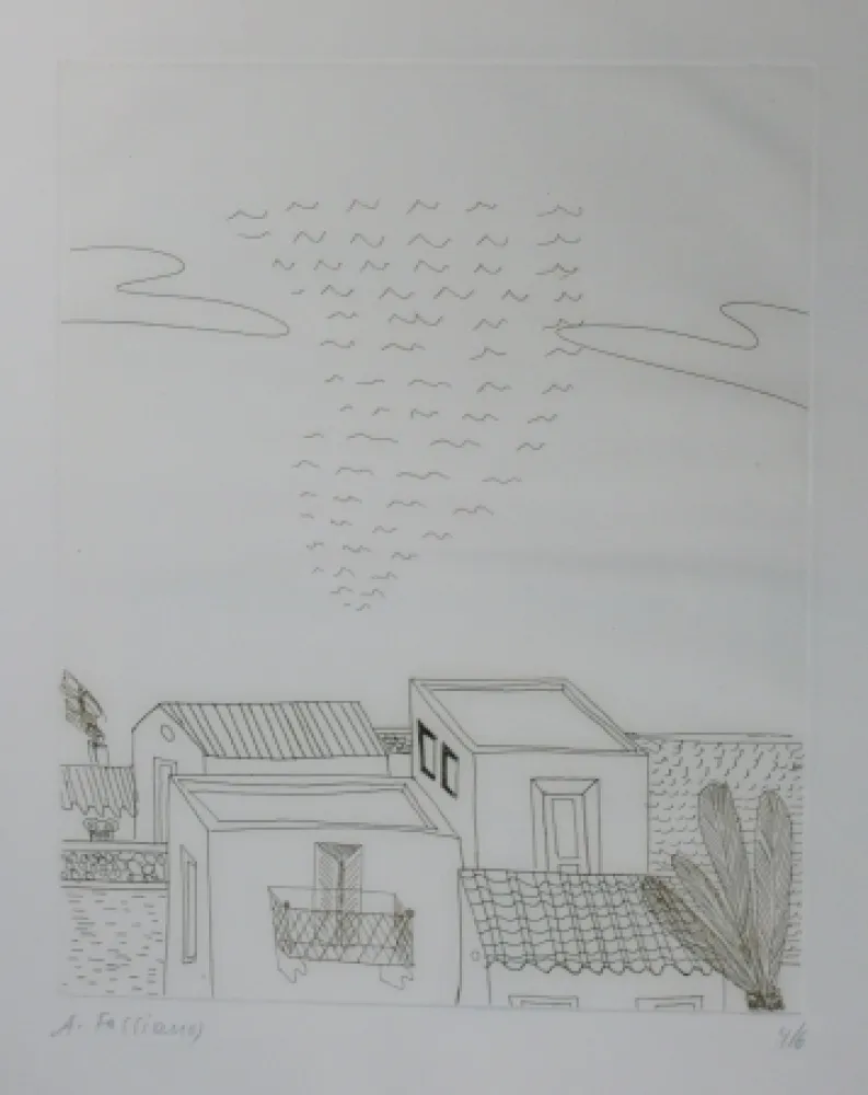 Drypoint Fassianos - Paysage 