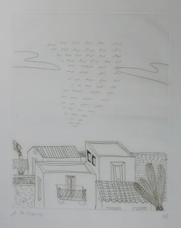 Drypoint Fassianos - Paysage 