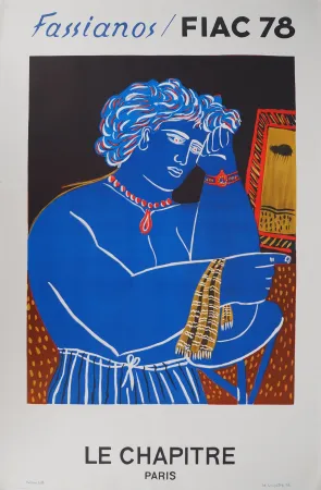 Lithograph Fassianos - Penseur à la montre (Fiac 1978)