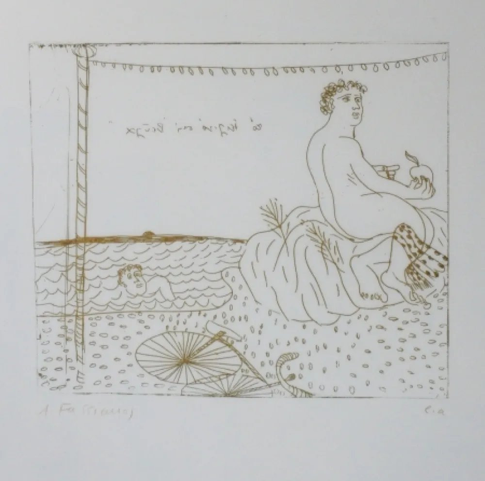 Drypoint Fassianos - Séchage au soleil
