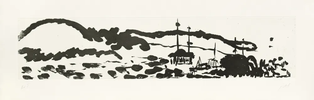 Etching Fattal - Au bord du Barada II