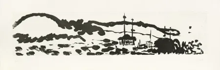 Etching Fattal - Au bord du Barada II