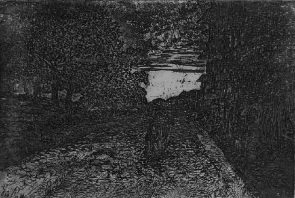 Engraving Fattori - Tramonto