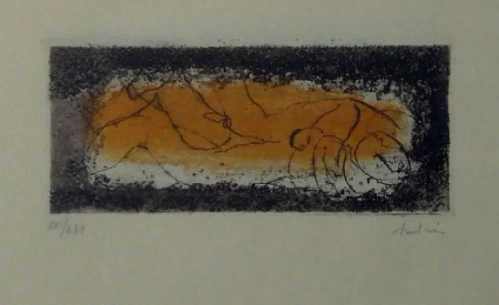 Etching And Aquatint Fautrier - Couple doré