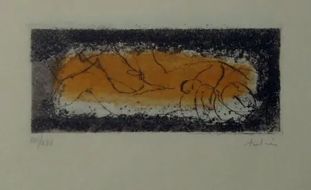 Etching And Aquatint Fautrier - Couple doré