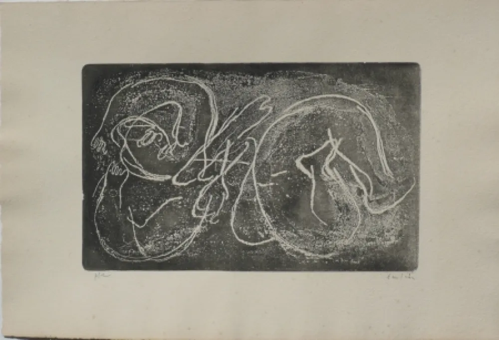 Etching And Aquatint Fautrier - Femme étendue I