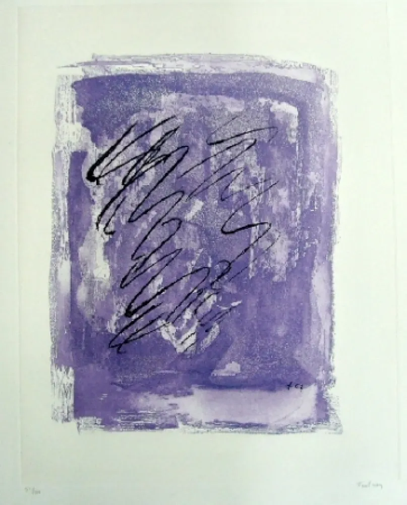 Etching And Aquatint Fautrier - Griffure sur fond violet