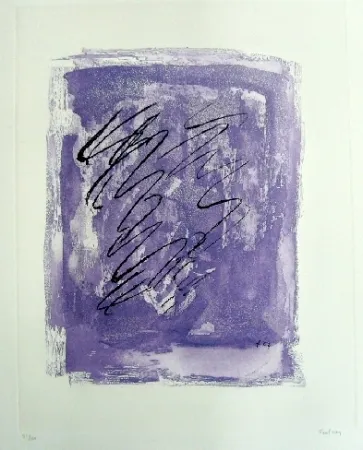 Etching And Aquatint Fautrier - Griffure sur fond violet