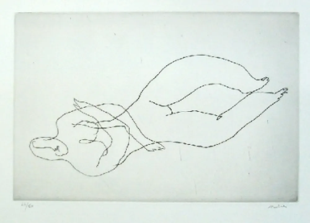 Engraving Fautrier - Nu couché II