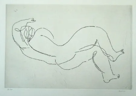 Engraving Fautrier - Nu couché III