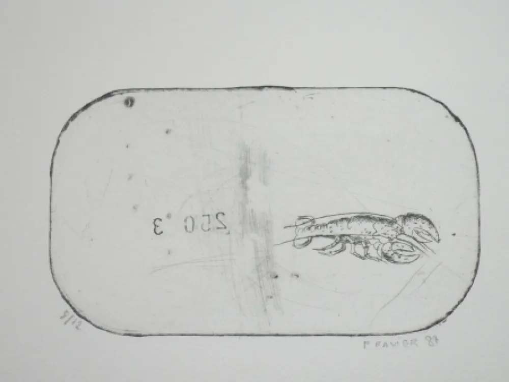 Engraving Favier - Le homard (série des mousselines)