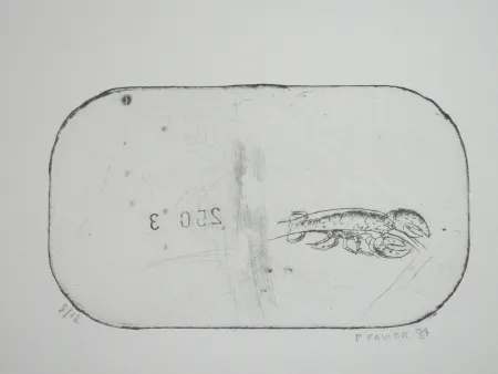 Engraving Favier - Le homard (série des mousselines)