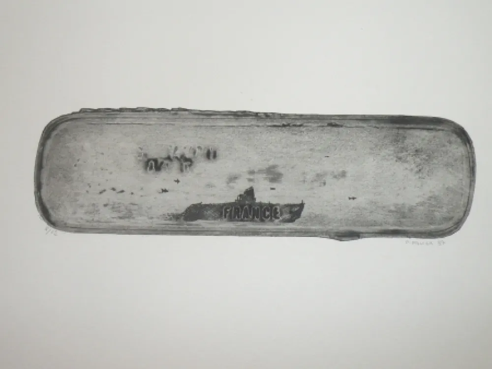 Engraving Favier - Le sous marin France