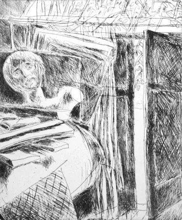 Engraving Fazzini - Nello studio