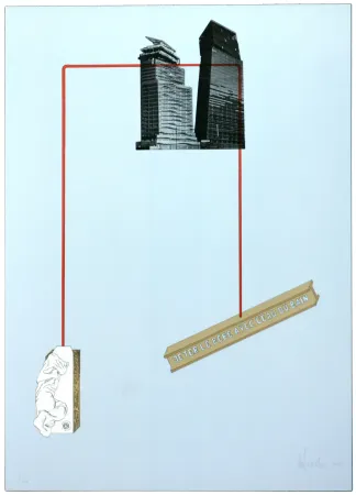 Lithograph Feiereisen - Jeter le bébé avec l'eau du bain