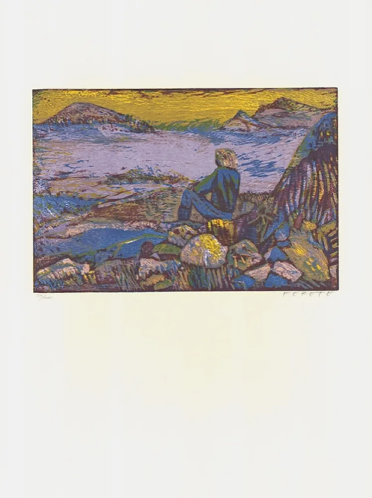 Woodcut Fekete - Am Meer