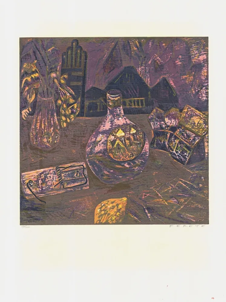 Woodcut Fekete - Darmstädter Mausefalle