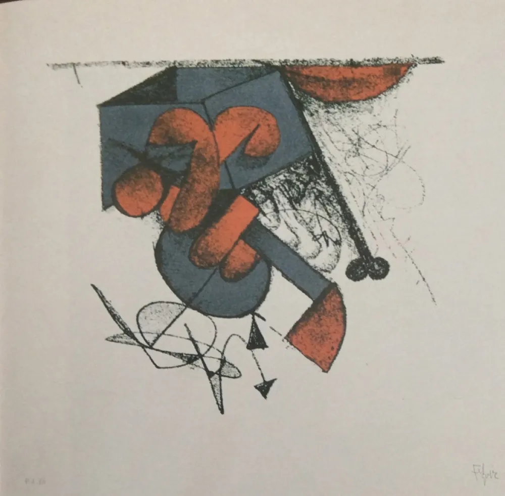 Screenprint Felguerez - Sculpture sur fond blanc 