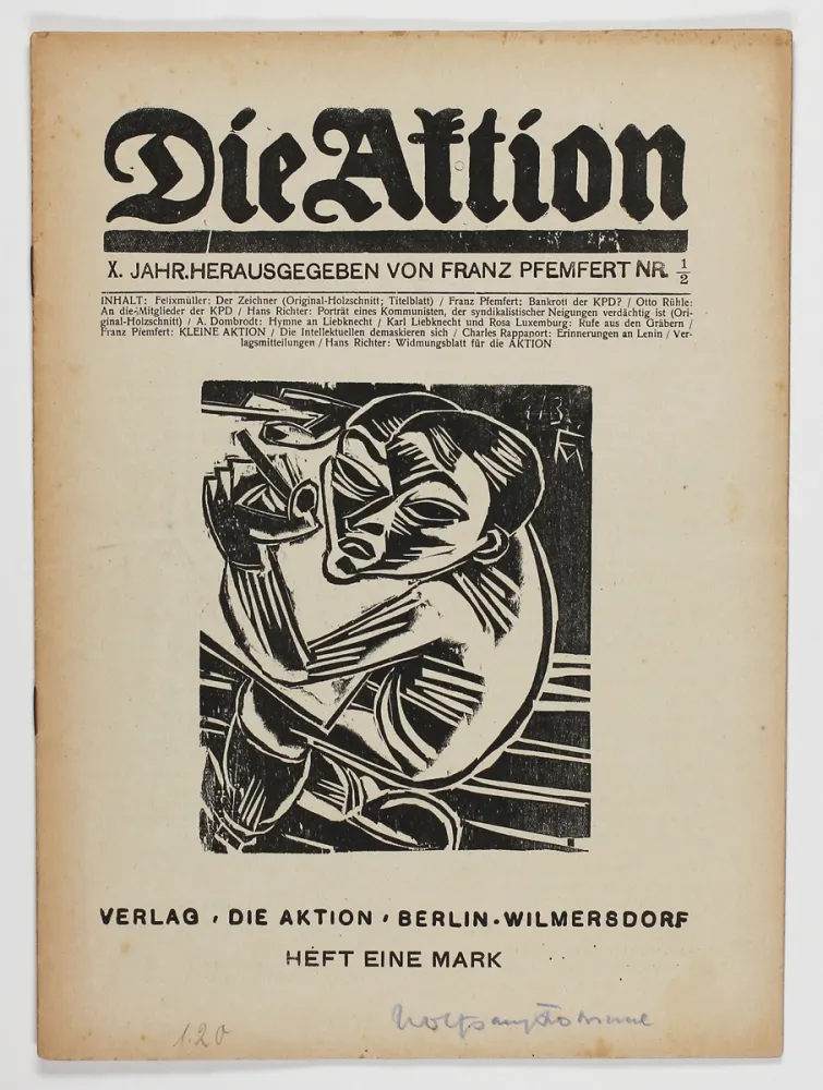 Woodcut Felixmuller  - Der Zeichner (Die Aktion)