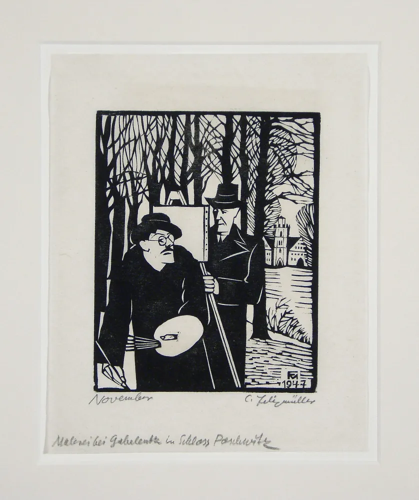 Woodcut Felixmuller  - November (Jahr des Malers)
