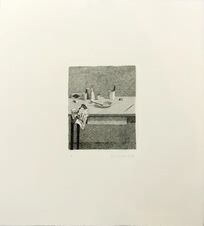 Etching Ferroni - Cose sul tavolo