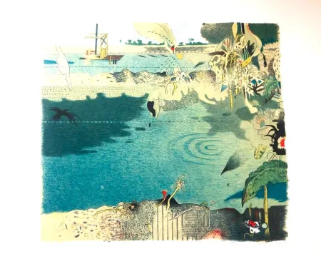 Lithograph Ferroni - Racconto del lago