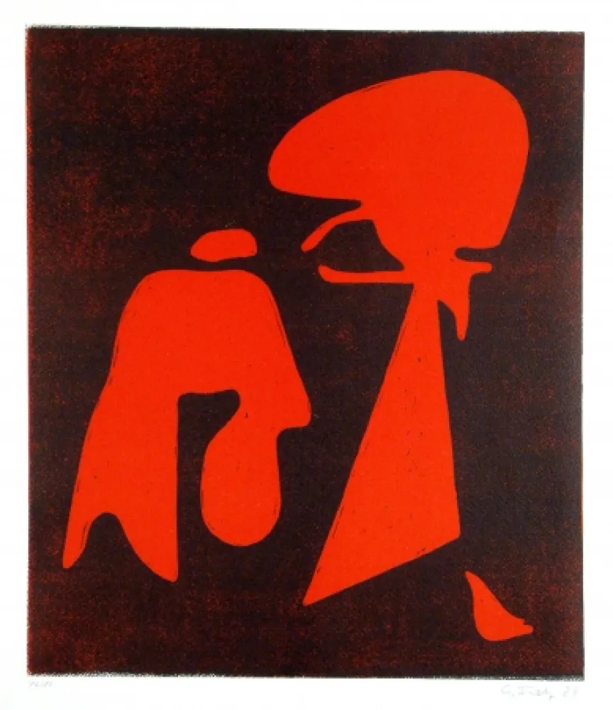 Woodcut Fietz - Untitled (Abstraction)